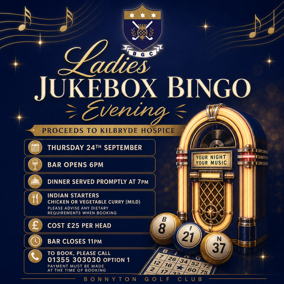 Ladies Jukebox Bingo Evening – Bonnyton Golf Club